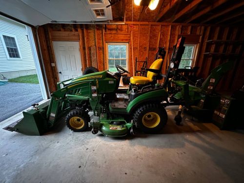 2017 John Deere 1025r Tractor With Bucket, Backhoe, Snow Blower And M